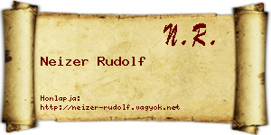 Neizer Rudolf névjegykártya
